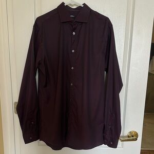 Kenneth Cole Men's Dark Purple Button Down Dress Shirt Size XL Work Party